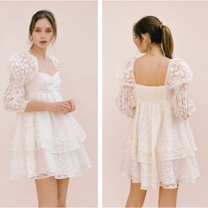 Storia Anthropologie Daisy Babydoll Dress‎ Floral Cottagecore Coquette Size Med